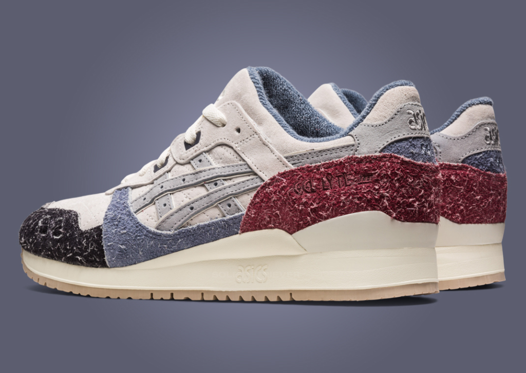 حذاء سنيكرز كيث x أسيكس جل لايت 3 شاجي سويد كريمي أسود Kith x Asics Gel-Lyte III Shaggy Suede