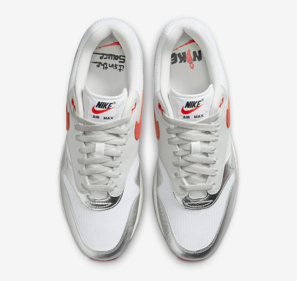 حذاء سنيكرز نايك اير ماكس 1 تشيلي بيبر أحمر أبيض فضي Nike Air Max 1 Chili Pepper