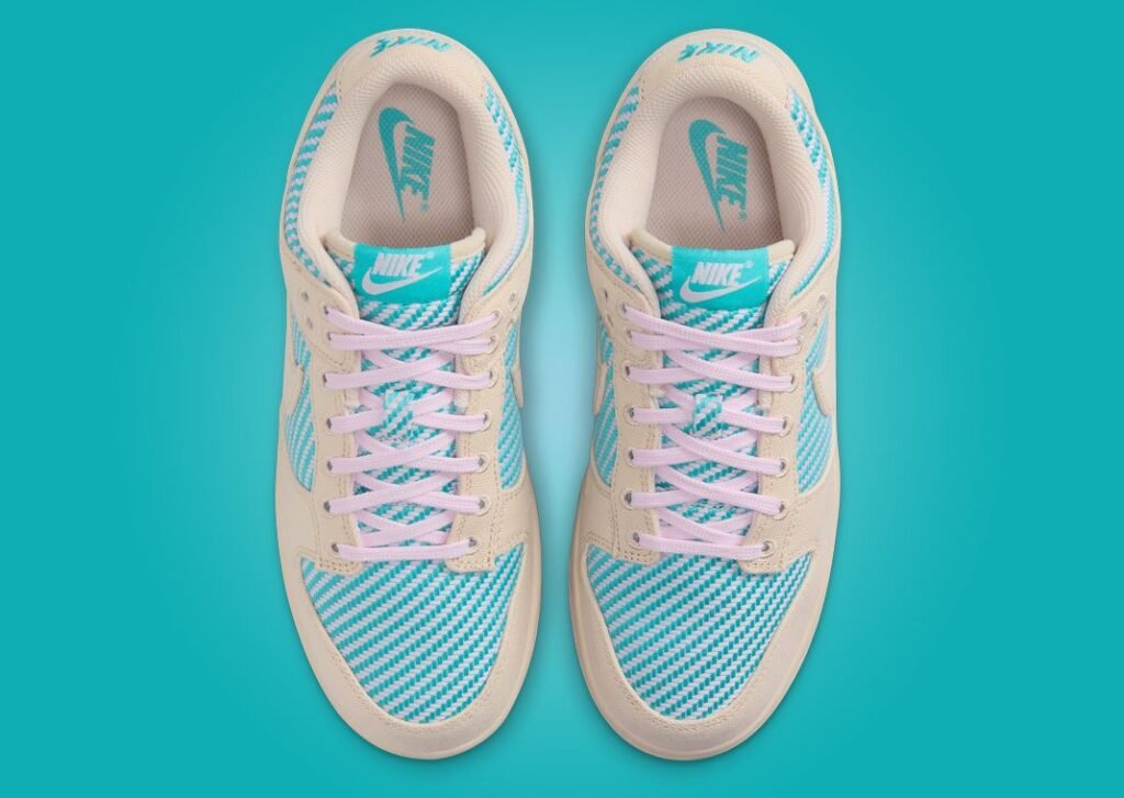 حذاء سنيكرز نايك دانك لو هيت ويف الرملي الزهري الأزرق النسائي Nike Dunk Low Heat Wave
