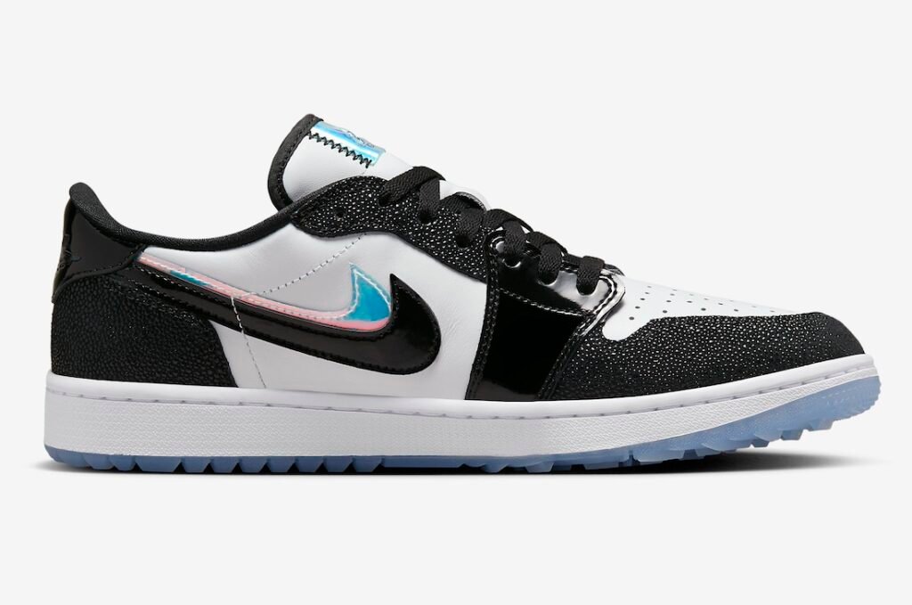 حذاء سنيكرز نايك اير جوردن 1 لو جولف إندلس بِرسوت لون ابيض اسود Air Jordan 1 Low Golf Endless Pursuit