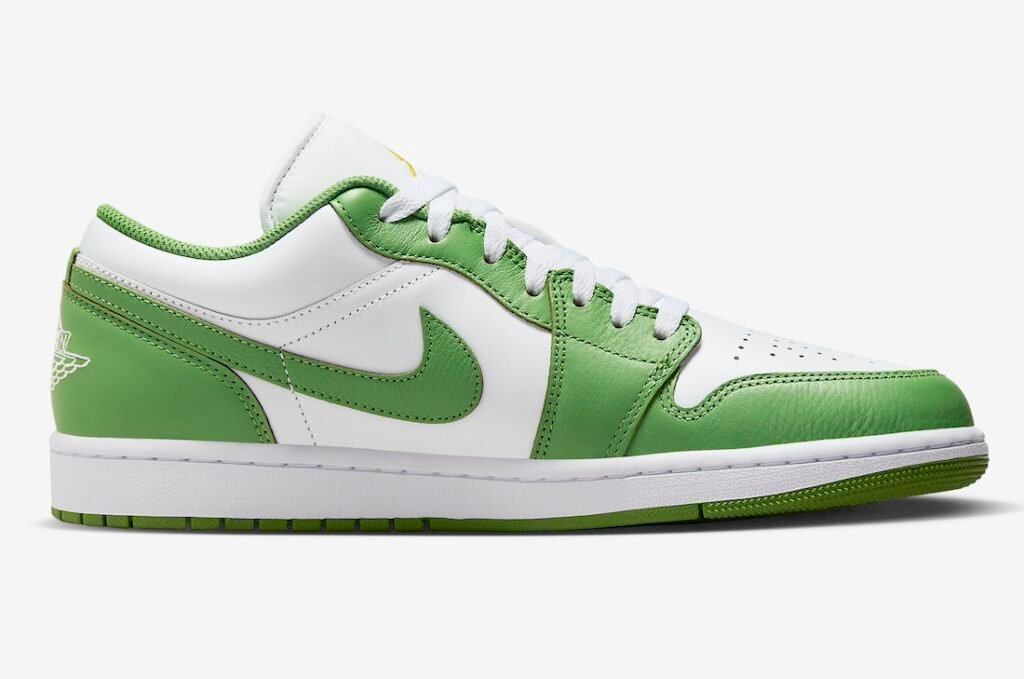 حذاء سنيكرز نايك اير جوردن 1 لو كلوروفيل لون اخضر ابيض Air Jordan 1 Low Chlorophyll