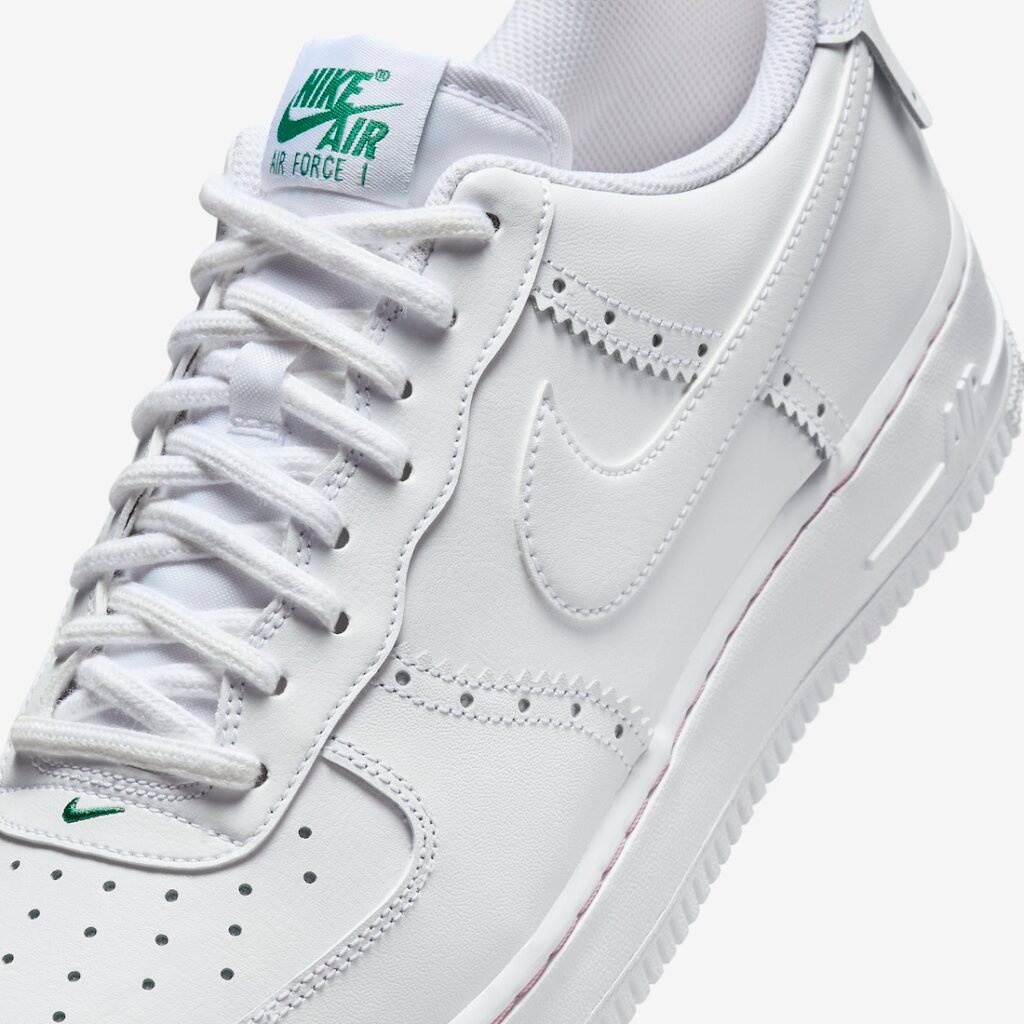 حذاء سنيكرز نايك اير فورس 1 لو بروج وايت لون ابيض Nike Air Force 1 Low Brogue White