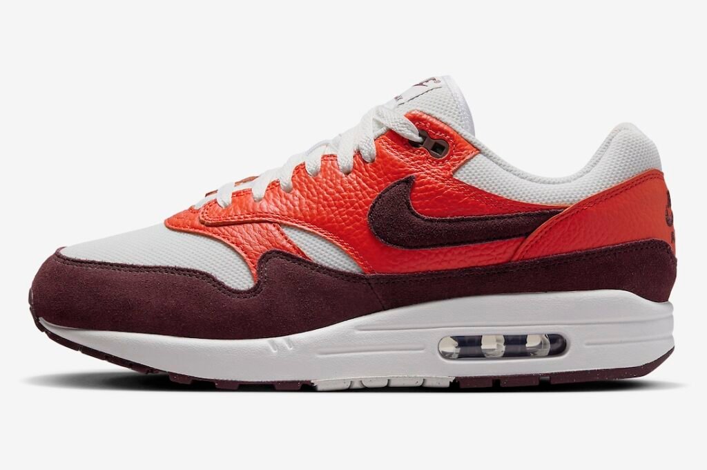 حذاء سنيكرز نايك اير ماكس 1 بورجندي كرش بايكانت ريد لون عنابي احمر ابيض Nike Air Max 1 Burgundy Crush Picante Red