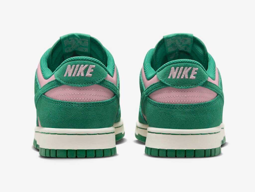 حذاء سنيكرز نايك دانك لو ميديوم سوفت بِنك مالاشايت لون اخضر وردي Nike Dunk Low Medium Soft Pink and Malachite