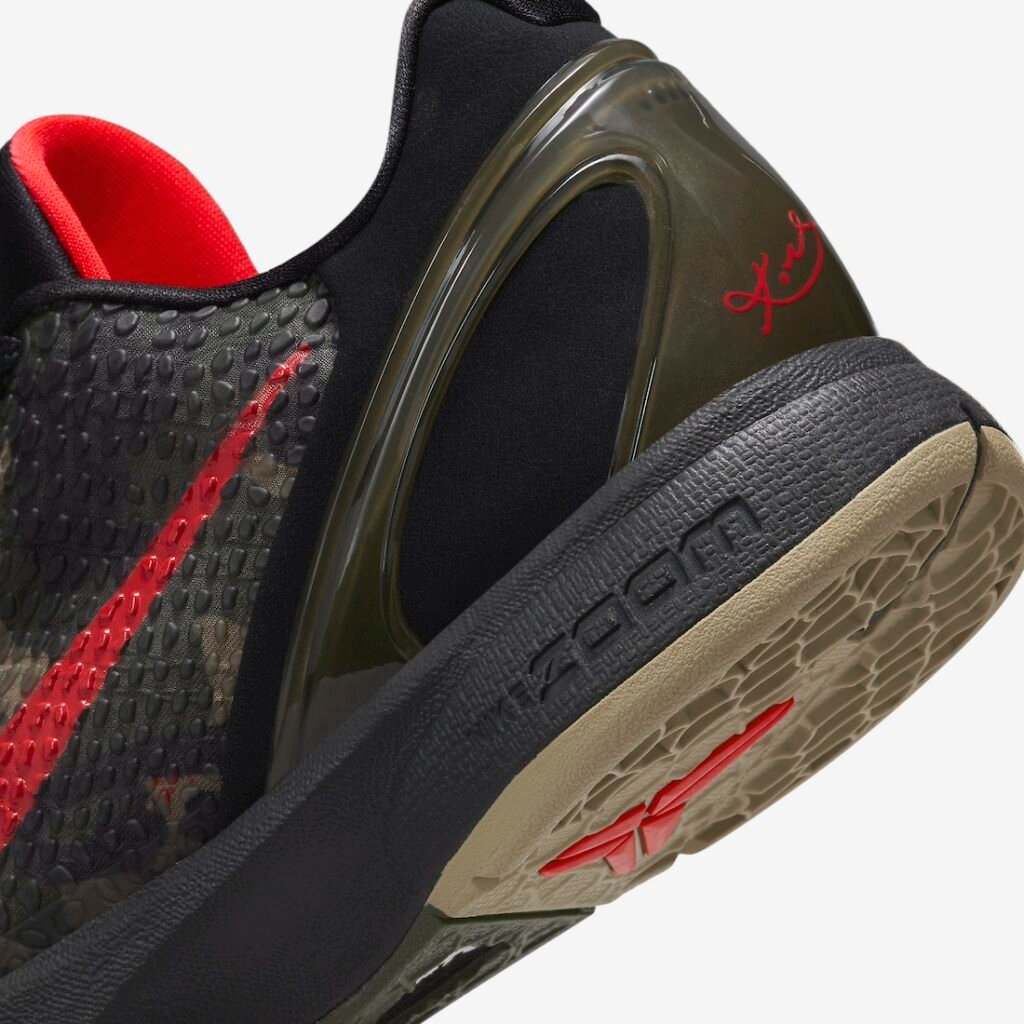 حذاء سنيكرز نايك كوبي 6 بروترو إتالين كامو لون اسود احمر زيتي Nike Kobe 6 Protro Italian Camo