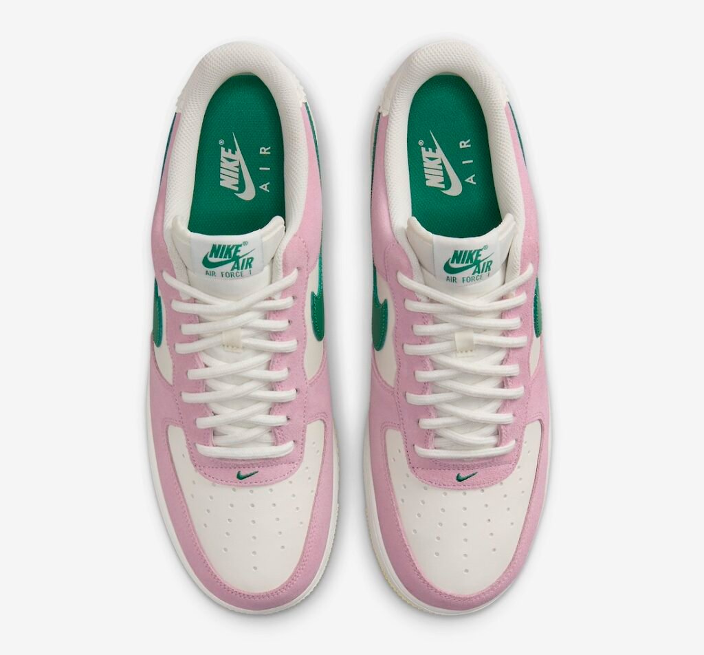 نايك اير فورس 1 لو سوفت بِنك وردي اخضر ابيض Nike Air Force 1 Low Soft Pink