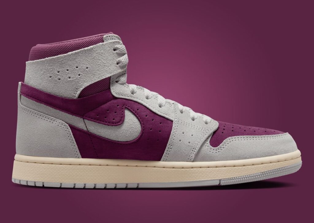 اير جوردن 1 هاي زوم CMFT 2 بوردو ناتشورل جراي النسائي لون عنابي ورمادي Air Jordan 1 High Zoom CMFT 2 Bordeaux Neutral Grey