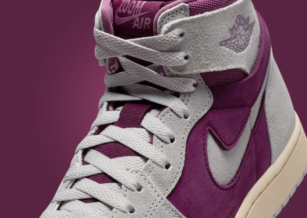 اير جوردن 1 هاي زوم CMFT 2 بوردو ناتشورل جراي النسائي لون عنابي ورمادي Air Jordan 1 High Zoom CMFT 2 Bordeaux Neutral Grey