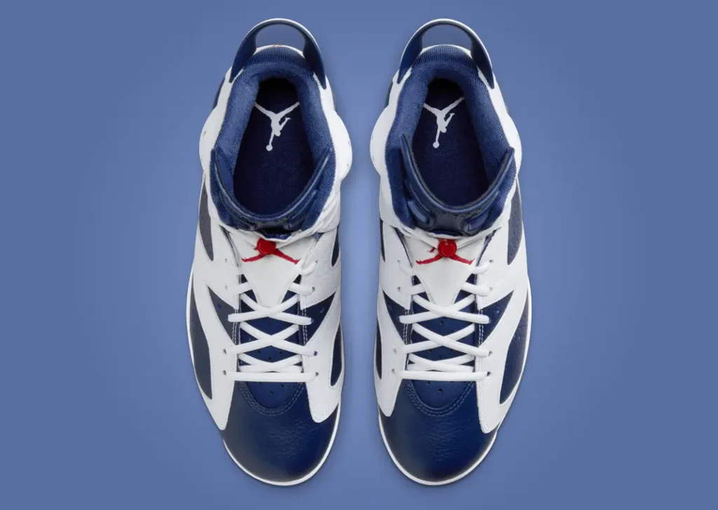 حذاء سنيكرز نايك اير جوردن 6 أولمبيك لون ابيض كحلي Air Jordan 6 Olympic