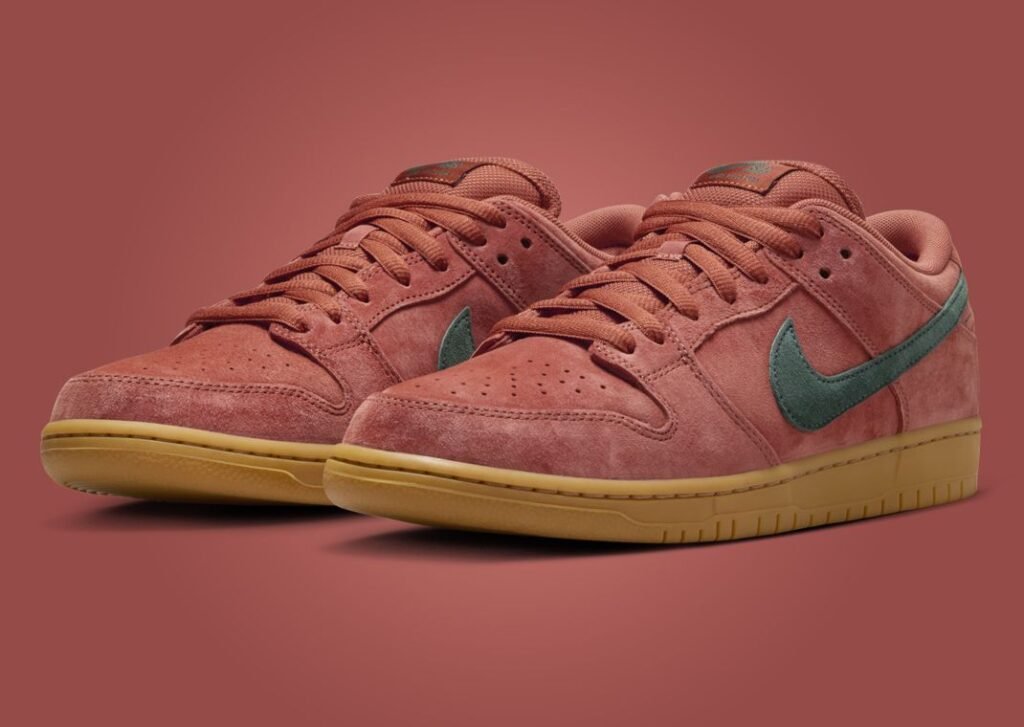 سنيكرز نايك اس بي دانك لو بورنت صن رايز لون بني اخضر غامق صمغ Nike SB Dunk Low Burnt Sunrise