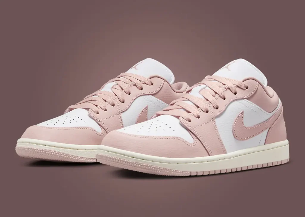 نايك اير جوردن 1 لو وايت بِينك اكسفورد النسائي لون وردي ابيض Air Jordan 1 Low White Pink Oxford