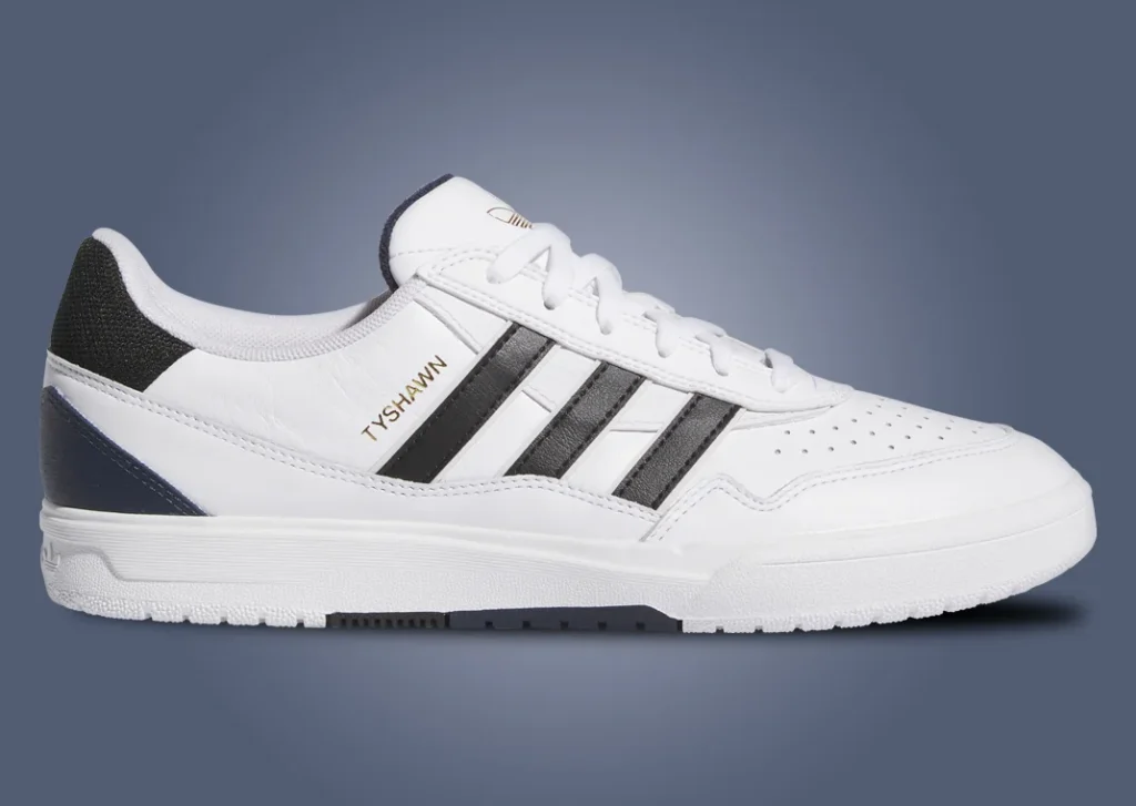 حذاء التزلج اديداس تايشون 2 وايت بلاك نايفي لون ابيض واسود adidas Tyshawn 2 White Black Navy