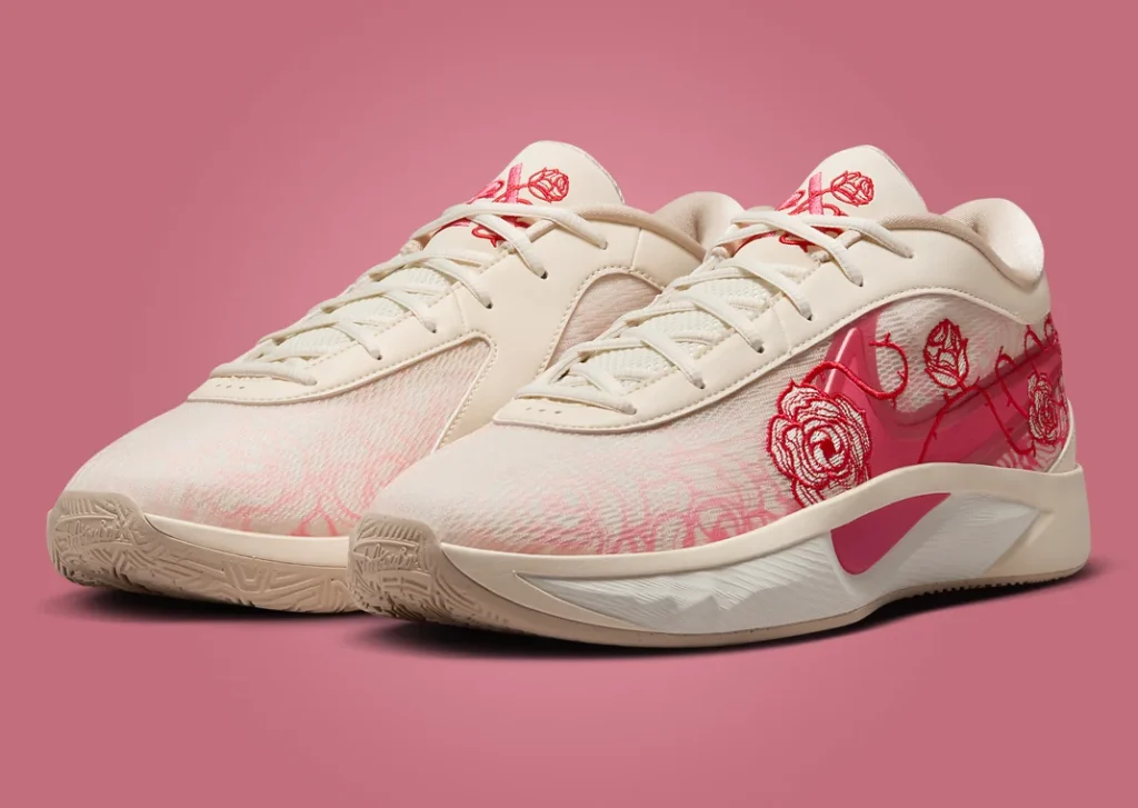 حذاء سنيكرز نايك جيانيس فريك 6 روزس لون حليب جوز الهند احمر وردي Nike Giannis Freak 6 Roses