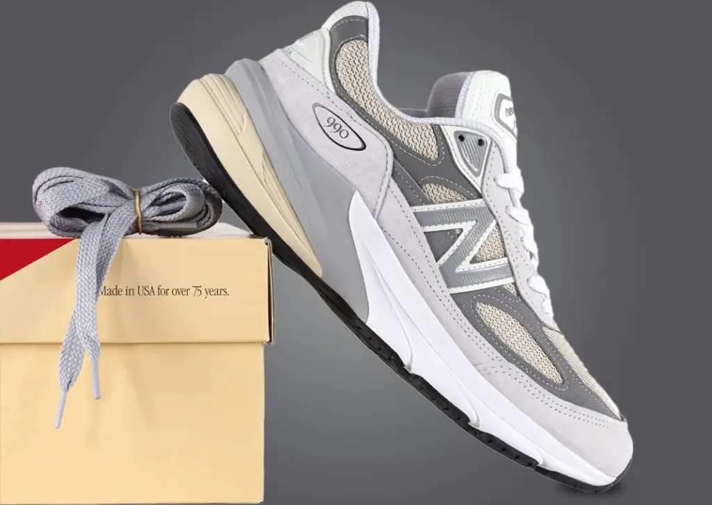 نيو بالانس 990 في 6 ريفلكشن ماربلهيد لون رمادي ابيض New Balance 990v6 Made in USA Reflection Marblehead