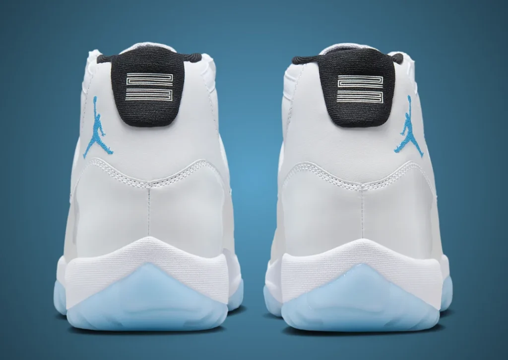 حذاء سنيكرز نايك اير جوردان 11 ليجند بلو لون ابيض بالكامل مع ازرق Air Jordan 11 Legend Blue