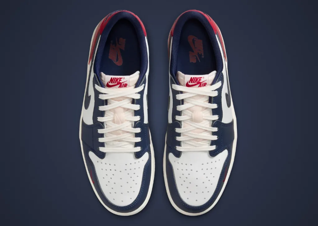 حذاء سنيكرز نايك اير جوردن 1 لو أو جي هوارد لون ابيض كحلي واحمر Air Jordan 1 Low OG Howard